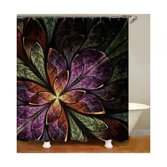 GENERICO - CORTINA DE BAÑO MAS FORRO DE DUCHA IMPERMEABLE