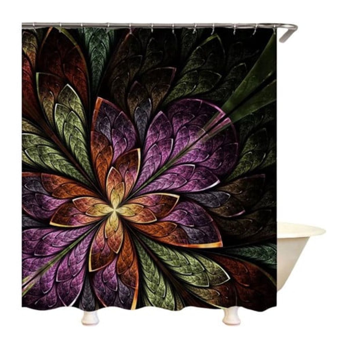 GENERICO - CORTINA DE BAÑO MAS FORRO DE DUCHA IMPERMEABLE