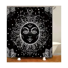 GENERICO - CORTINA DE BAÑO MAS FORRO DE DUCHA IMPERMEABLE