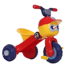 GENERICO - Triciclo Plegable Musical con Luces “Cabezon” Rojo