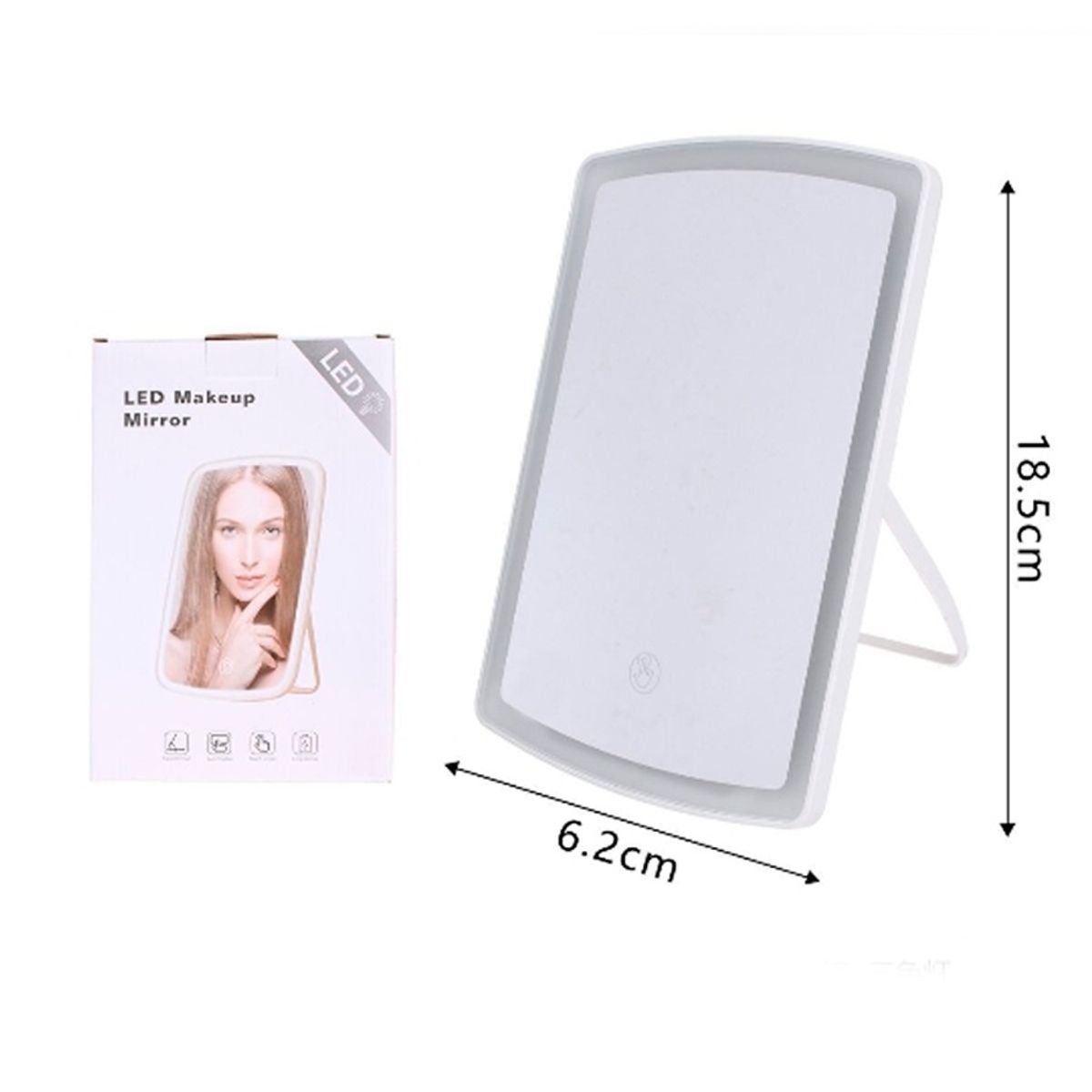 GENERICO - Espejo De Maquillaje Led Iluminación Portátil Recargable