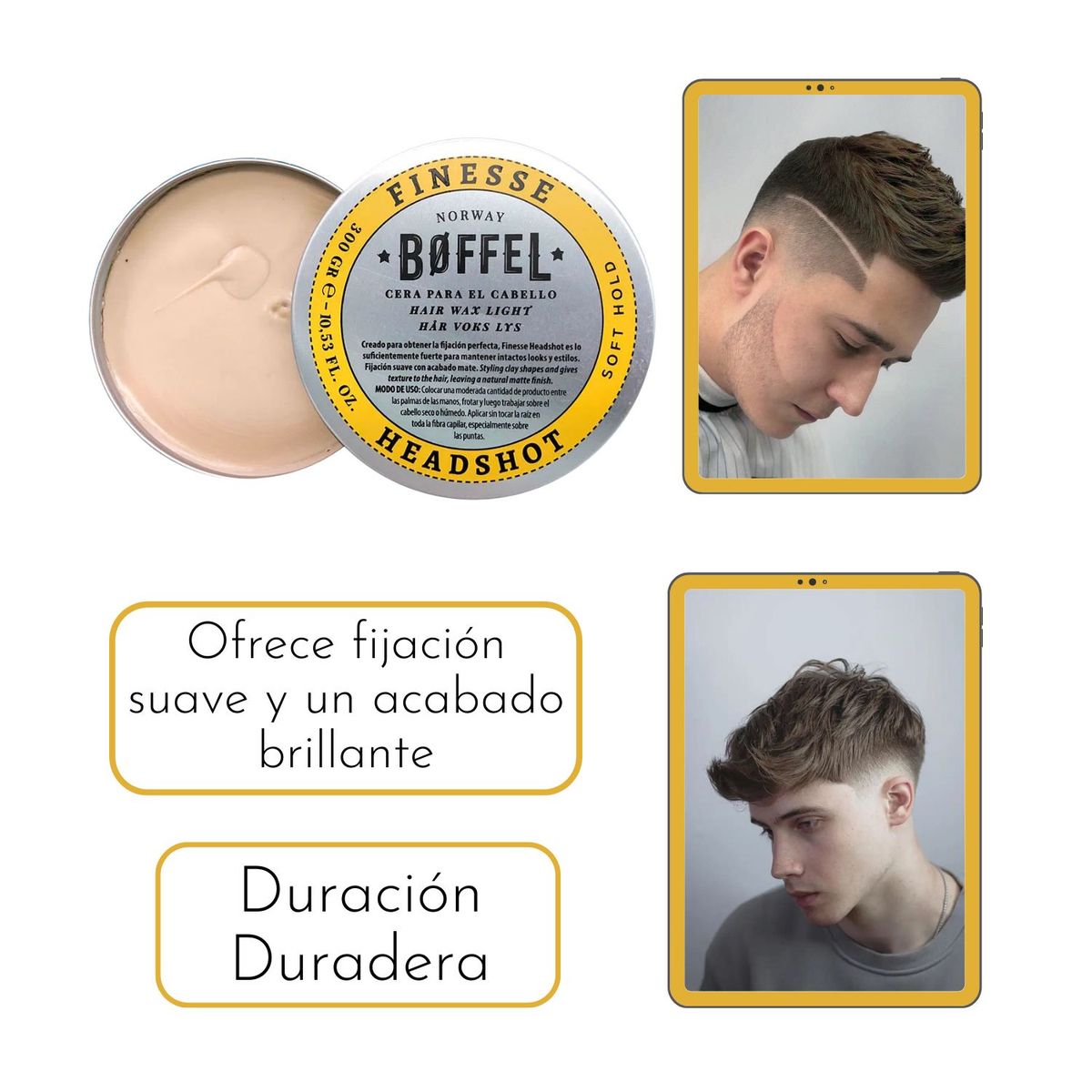 BOFFEL - Cera Para Cabello Boffel Hair Wax Ligth 300ml Suave y Ligera