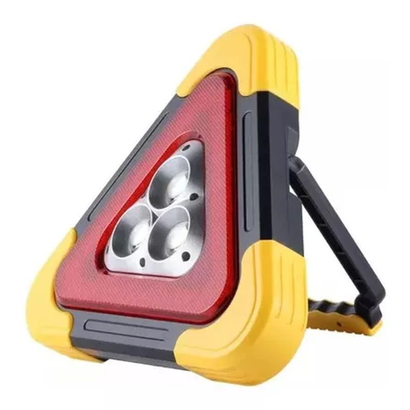 MOVI - Triángulo de Emergencia LED con Carga Solar y USB  Luz Roja y Blanca