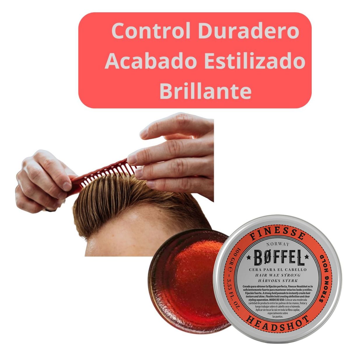 BOFFEL - Cera Para Cabello Fijación Fuerte Boffel 100g Brillo