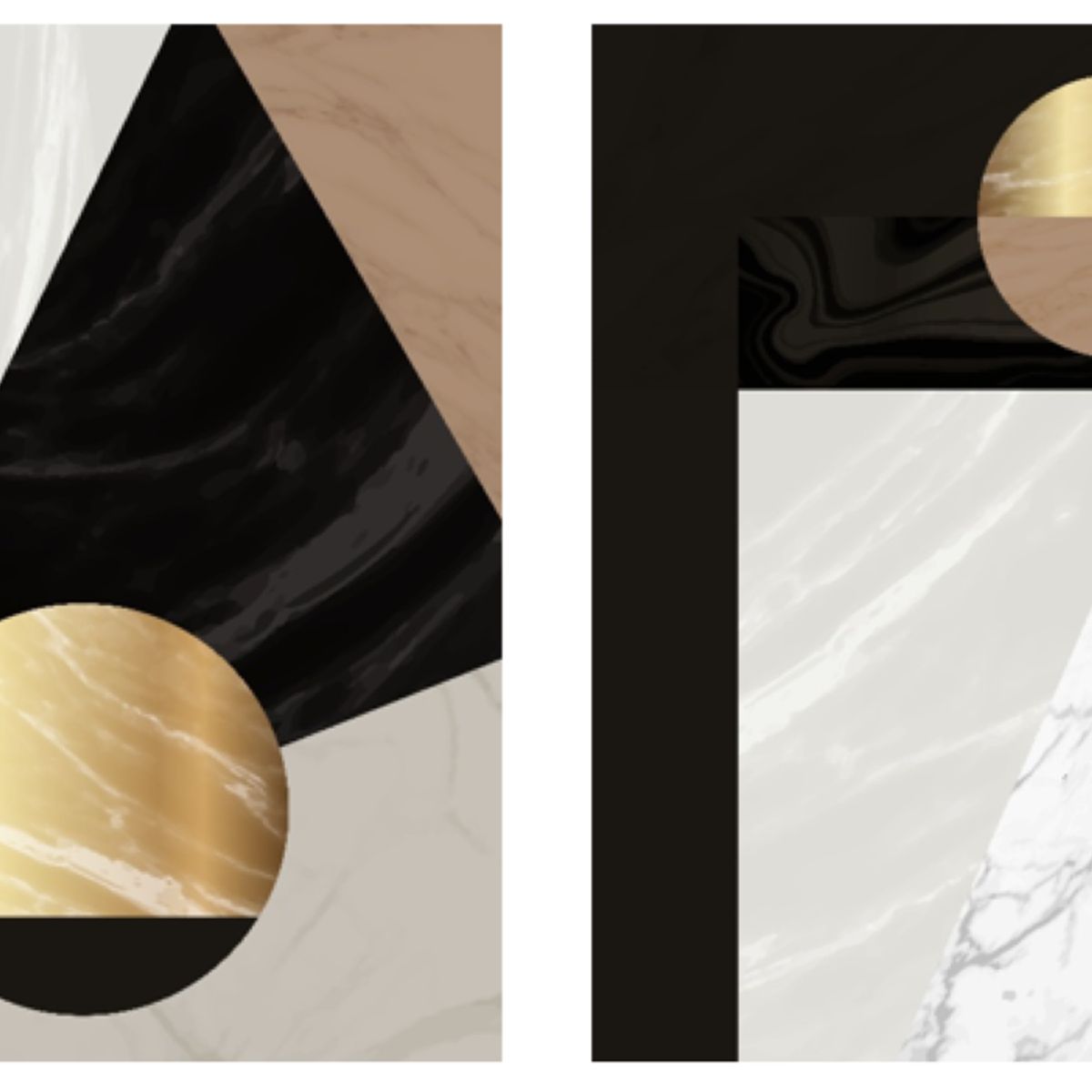 LOS REGALONES - Cuadro Canvas Imagen Figura Abstracta en lienzo Pack X2 Uds 30x50cm Cu