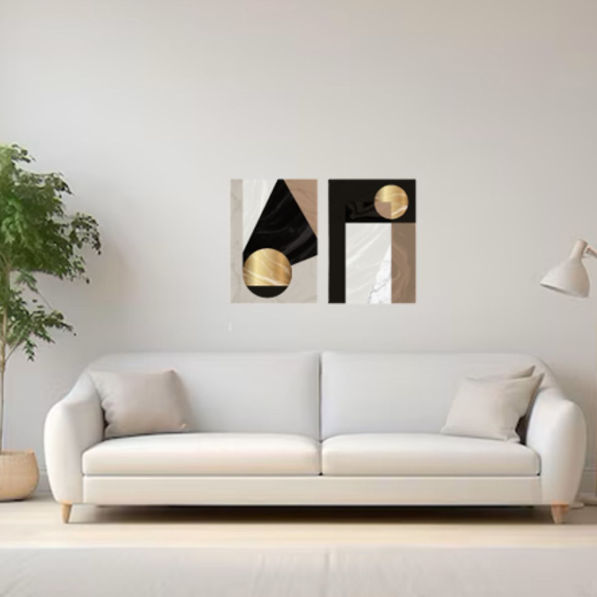 LOS REGALONES - Cuadro Canvas Imagen Figura Abstracta en lienzo Pack X2 Uds 30x50cm Cu