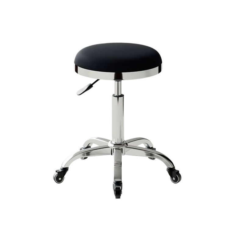 COSMETICAVAL - Taburete Piso Clinico Redondo Ajustable Acolchado Con Ruedas