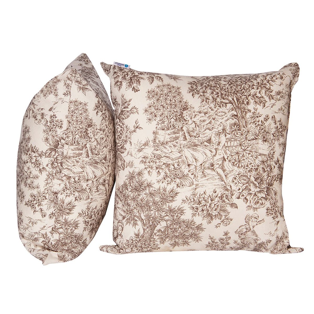 MASEL - Set 2 Cojines Lona Española Paisaje 50X50 CHOCOLATE