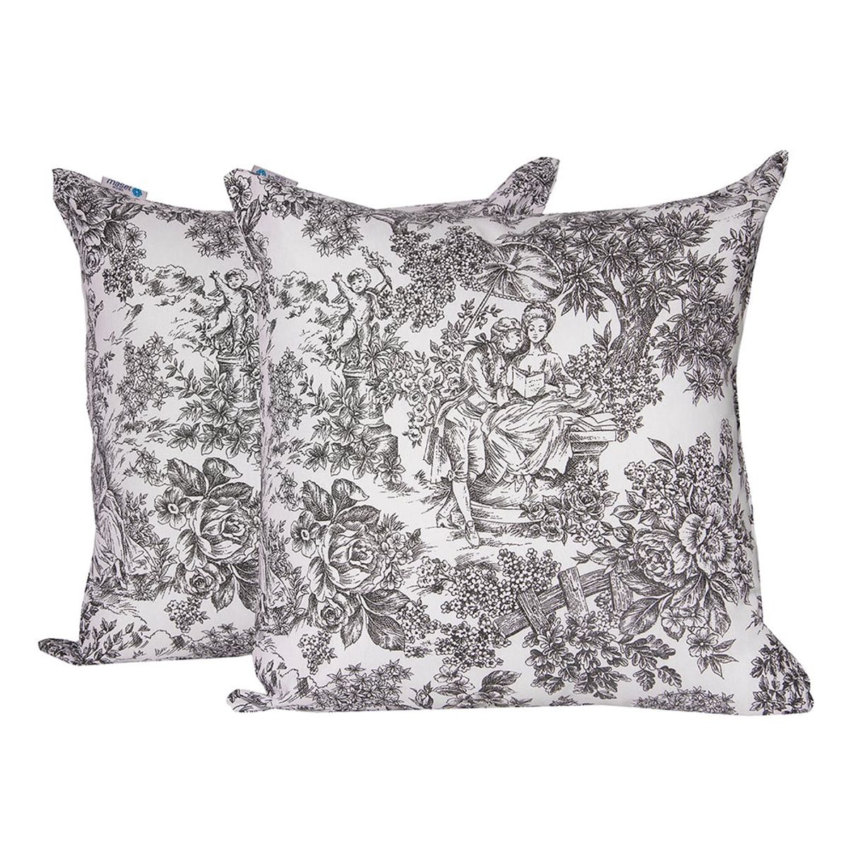 MASEL - Set 2 Cojines Lona Española Paisaje 50X50 Negro