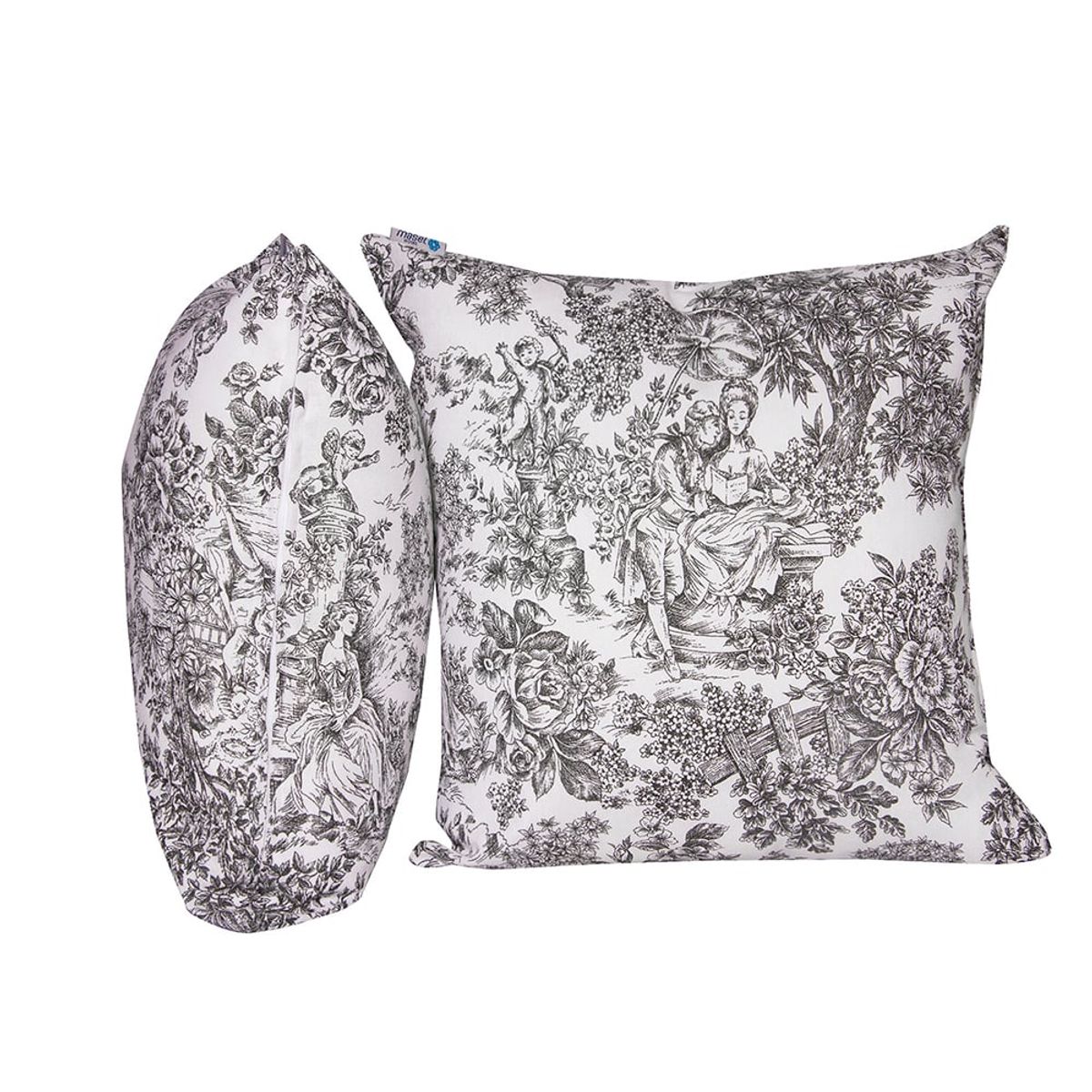 MASEL - Set 2 Cojines Lona Española Paisaje 50X50 Negro