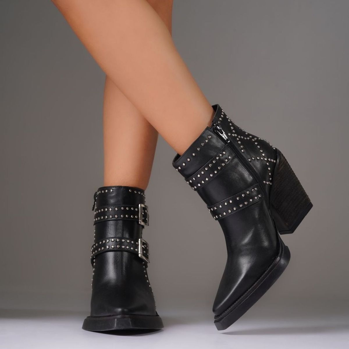 ANNY OUTFITS - Bota cuero Quad Metal