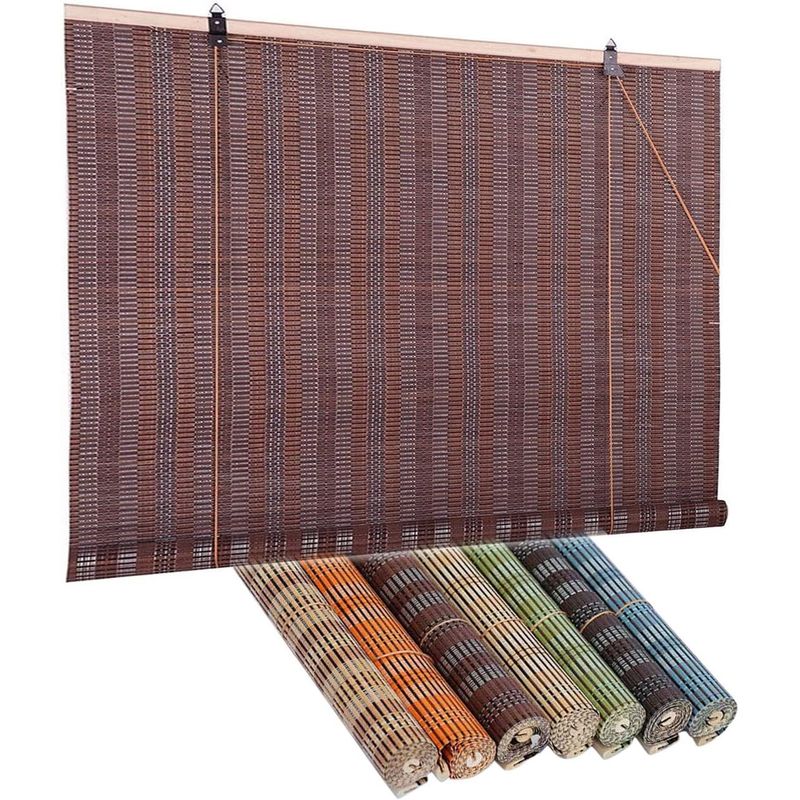 BAMBU - Cortina Roller Bambu natural 120x180 Esterilla Enrollable BROWN