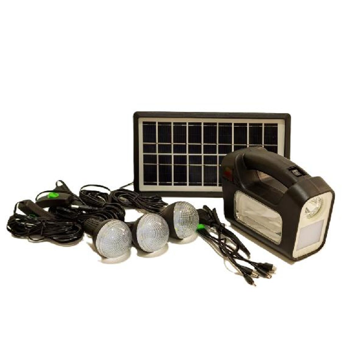 GENERICO - Kit solar de emergencia camping 36 hrs GD-8 color negro