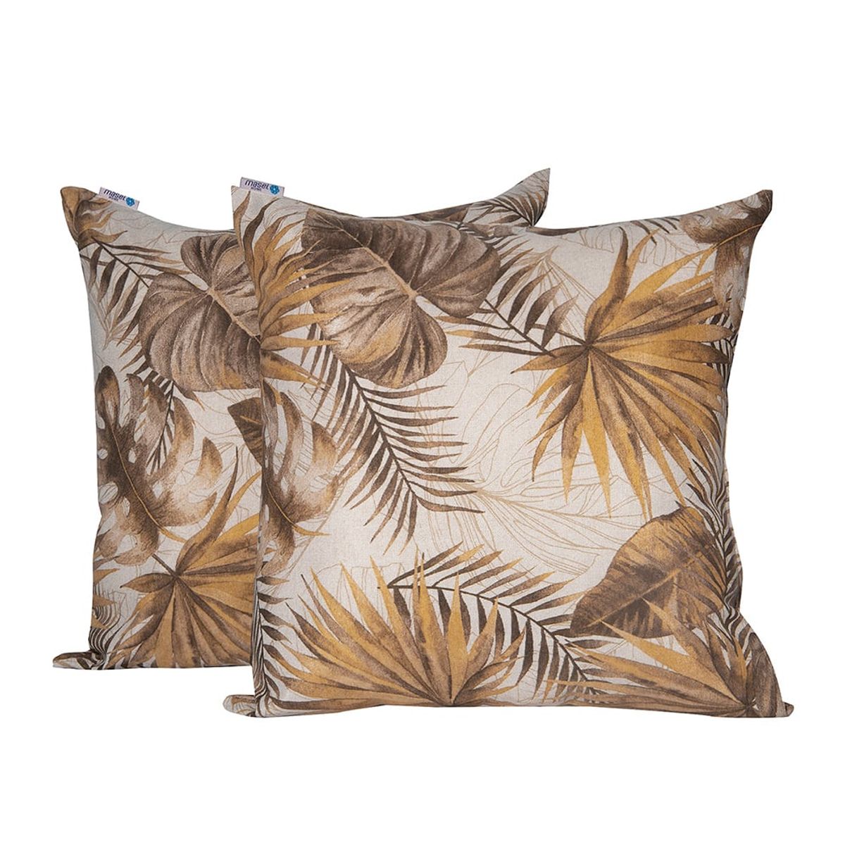 MASEL - Set 2 Cojines Lona Española Tiko 50X50 CHOCOLATE