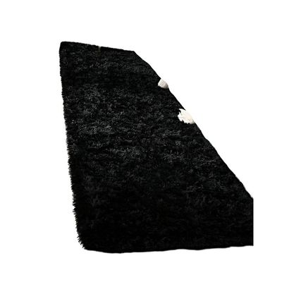 Imagen 2 del producto Alfombra peluda pasillera liviana 70x150 ultra suave NEGRO
