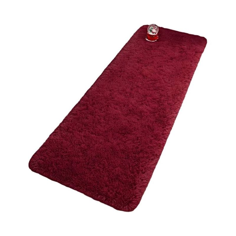 GENERICO - Juego por 2 Alfombra peluda pasillera liviana 70x150 ultra suave BURDEO