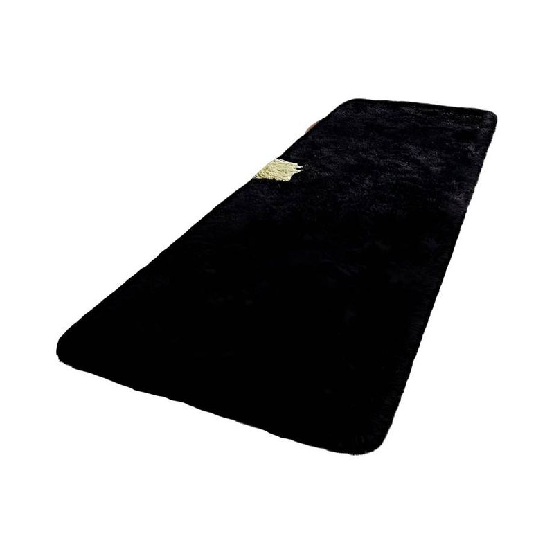 GENERICO - Juego por 2 Alfombra peluda pasillera liviana 70x150 ultra suave NEGRO