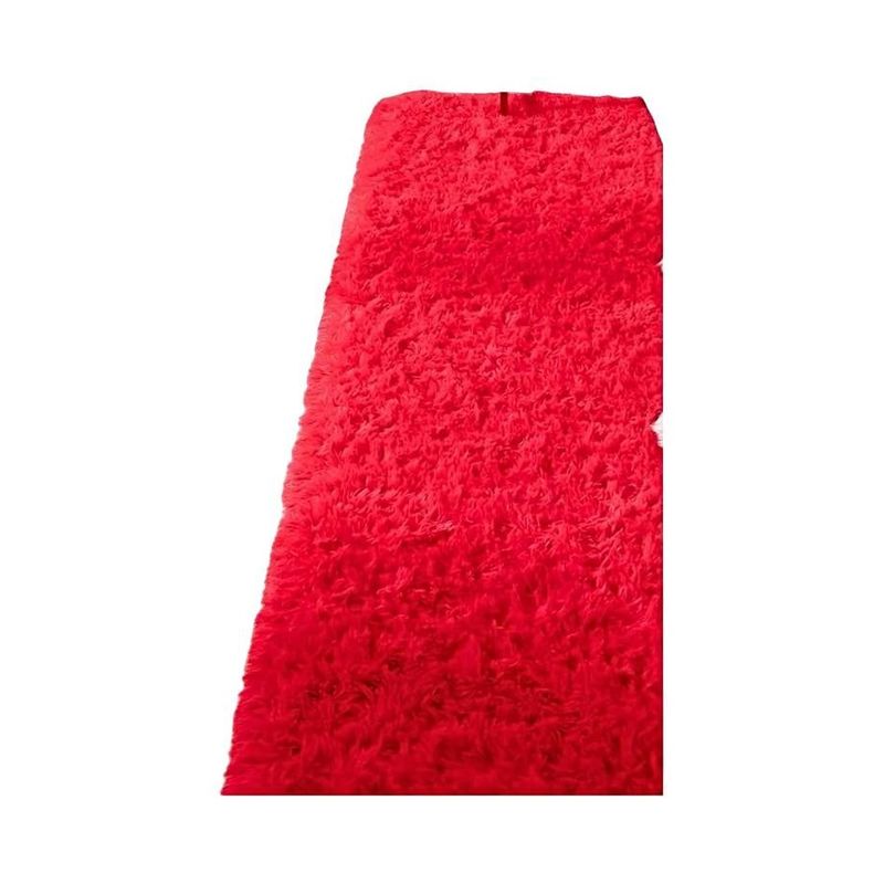 GENERICO - Juego por 2 Alfombra peluda pasillera liviana 70x150 ultra suave ROJO