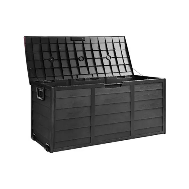 GENERICO - Bodega de Almacenaje 245 Litros 112x49x54 cm Negro - Ruedas