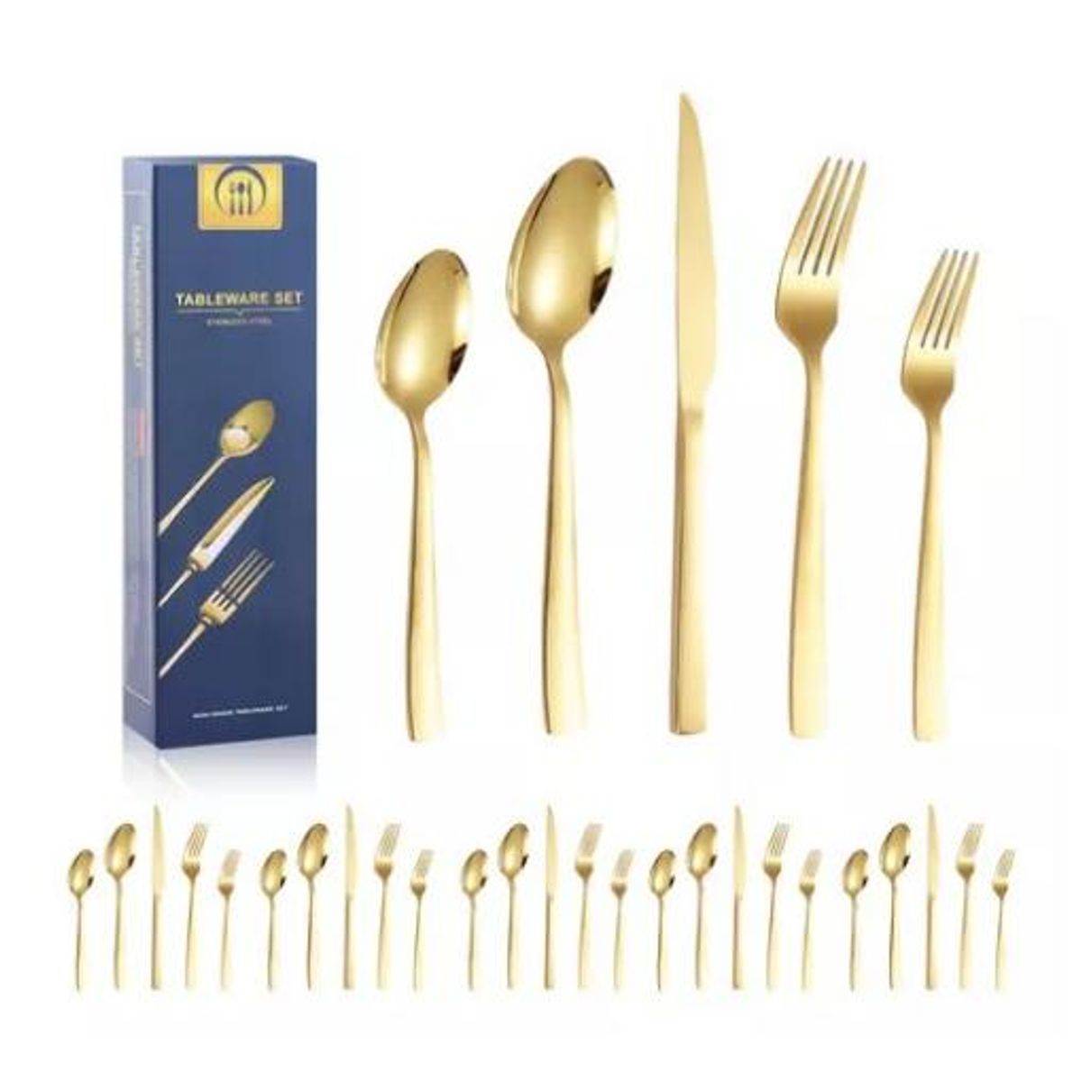 GENERICO - Cuchilleria dorado para cocina hogar