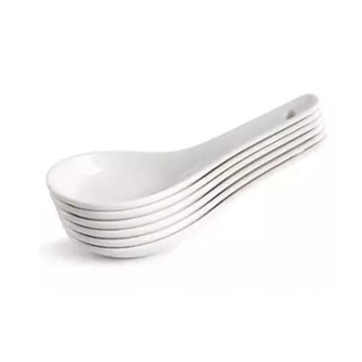 GENERICO - Pack cucharas ceramica ceviche aperitivo coctel blanco