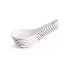 GENERICO - Pack cucharas ceramica ceviche aperitivo coctel blanco
