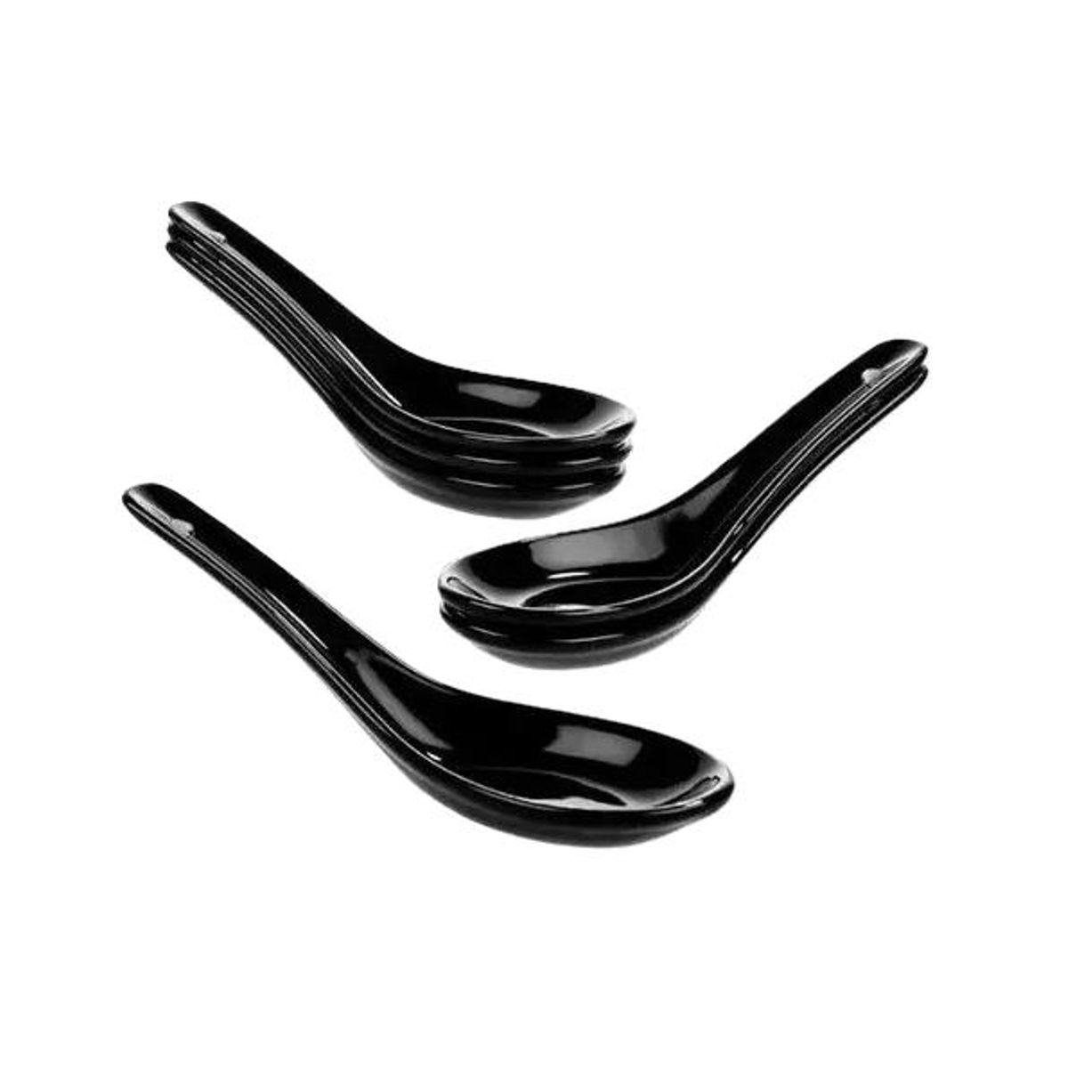 GENERICO - Pack cucharas cerámica porcelana negra ceviche negro