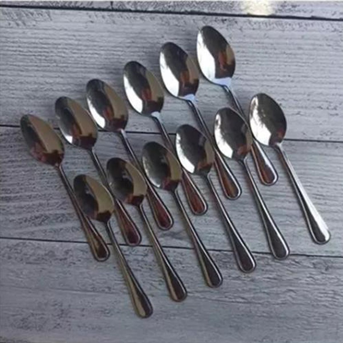 GENERICO - Pack cucharas te cafe postre cocina color plata