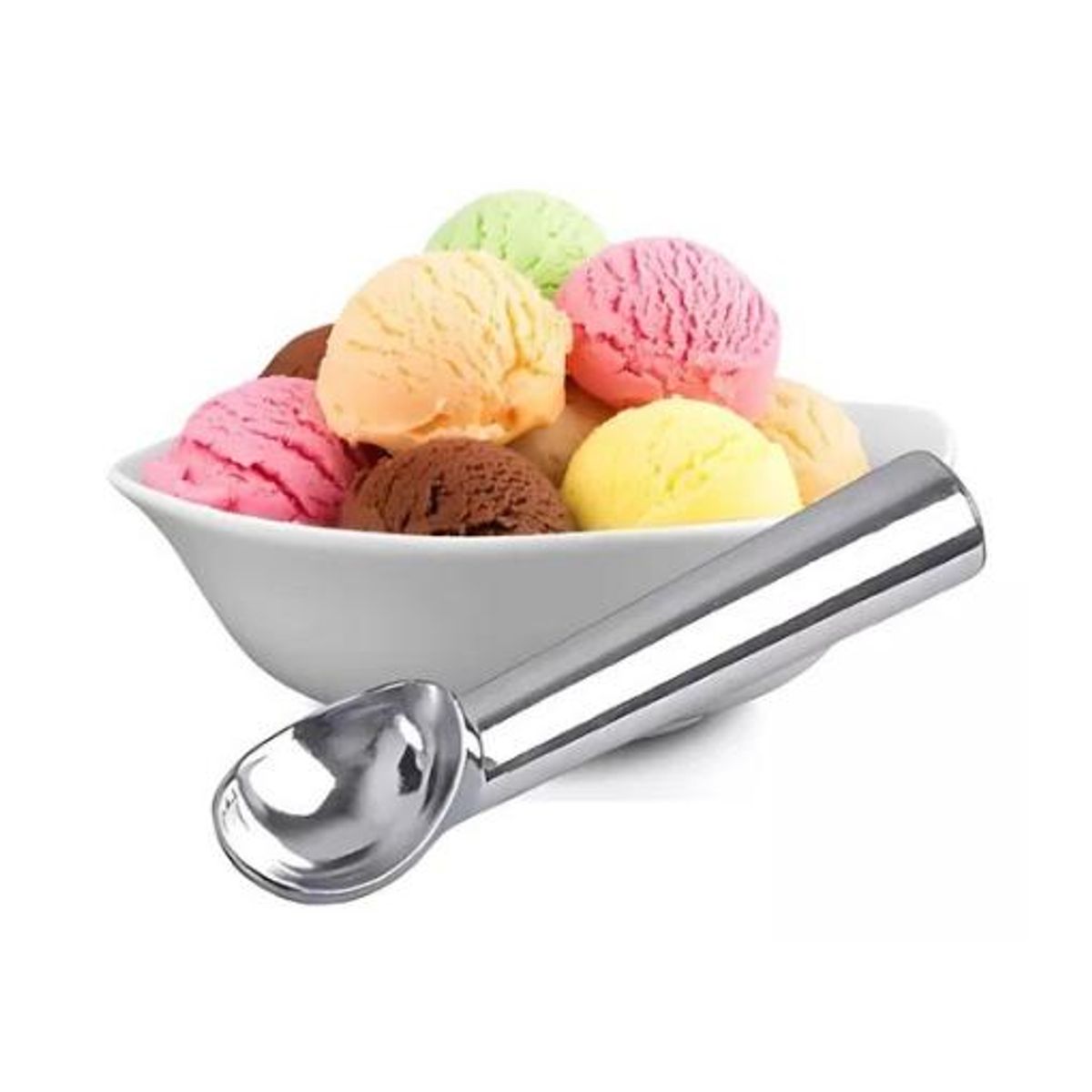 GENERICO - Cuchara helado aluminio resistente color plata