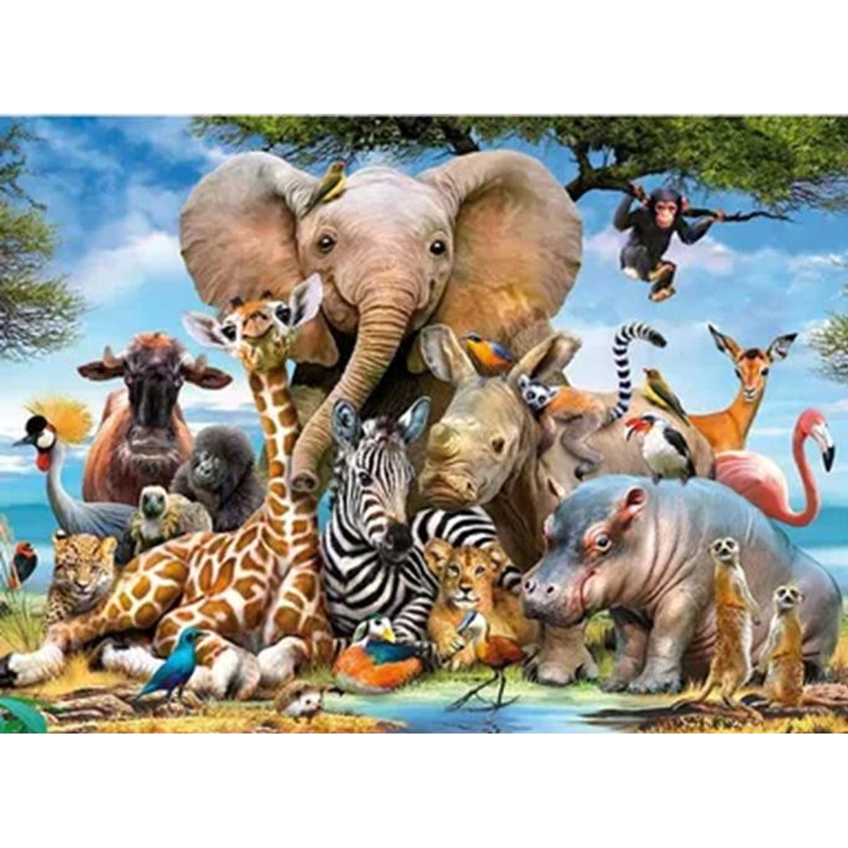 GENERICO - Faya - el mundo animal elefantes rompecabezas 70x50cm multic
