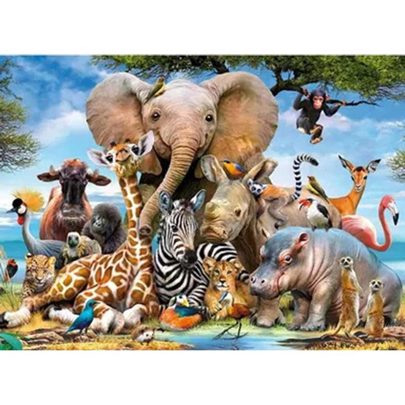 GENERICO - Faya - el mundo animal elefantes rompecabezas 70x50cm multic