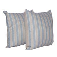 Set 2 Cojines 45X45 Lona Española Rayas Beige-Calipso