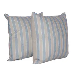 MASEL - Set 2 Cojines 45X45 Lona Española Rayas Beige-Calipso