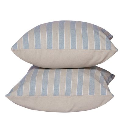 Imagen 2 del producto Set 2 Cojines 45X45 Lona Española Rayas Beige-Calipso