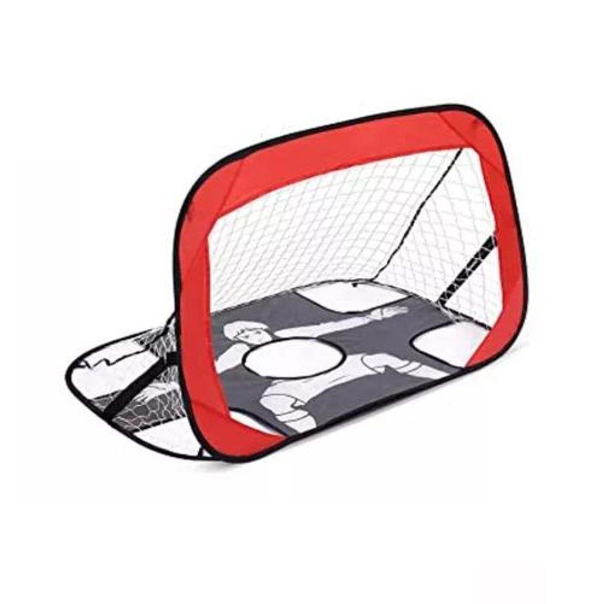 GENERICO - Portería arco de fútbol 5 tiros doble uso entrenamiento negro