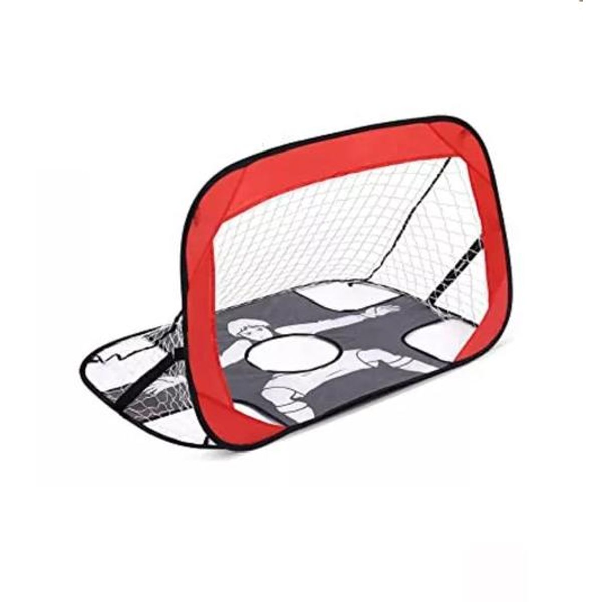 GENERICO - Portería arco de fútbol 5 tiros doble uso entrenamiento negro