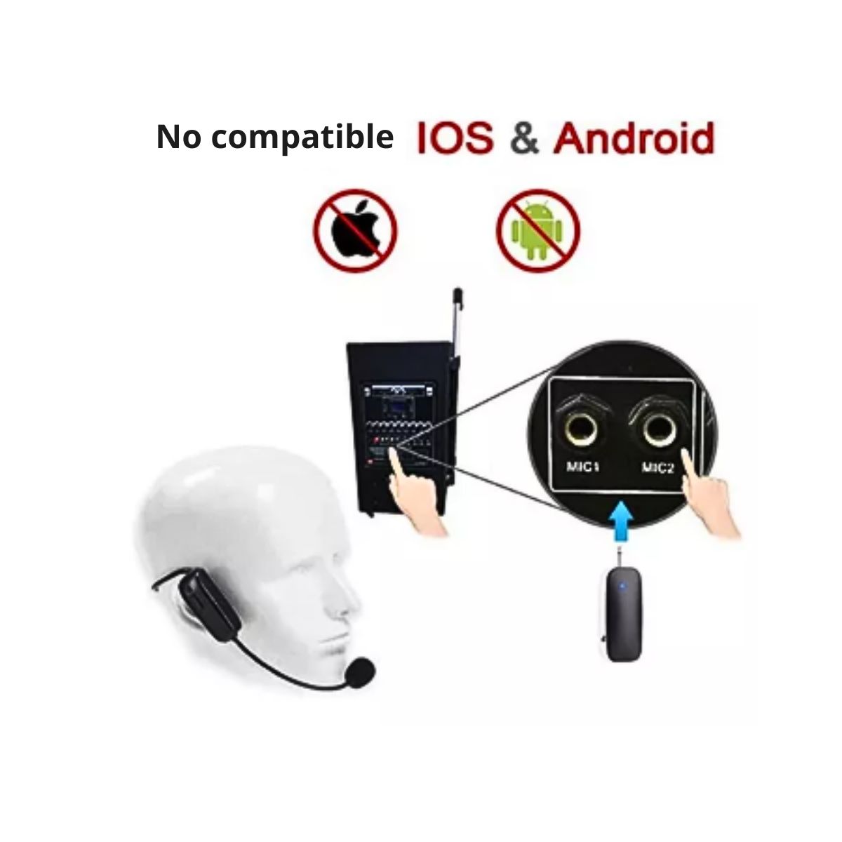 GENERICO - Microfono Megafono Inalambrico Amplificador De Voz Bluetooth