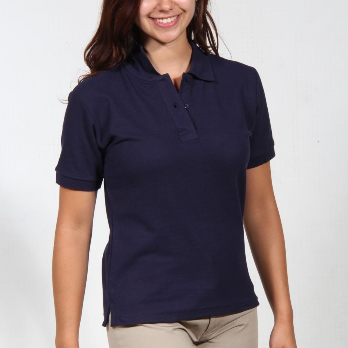 90 GRADOS - Polera Pique Mujer Manga Corta Azul Marino