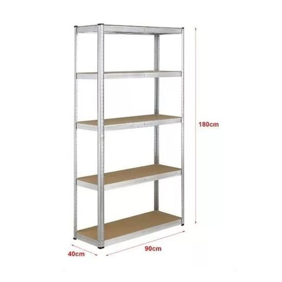 GENERICO - Estante Rack Metálico 180 x 90 x 40 Galvanizado Imsi Home Plateado