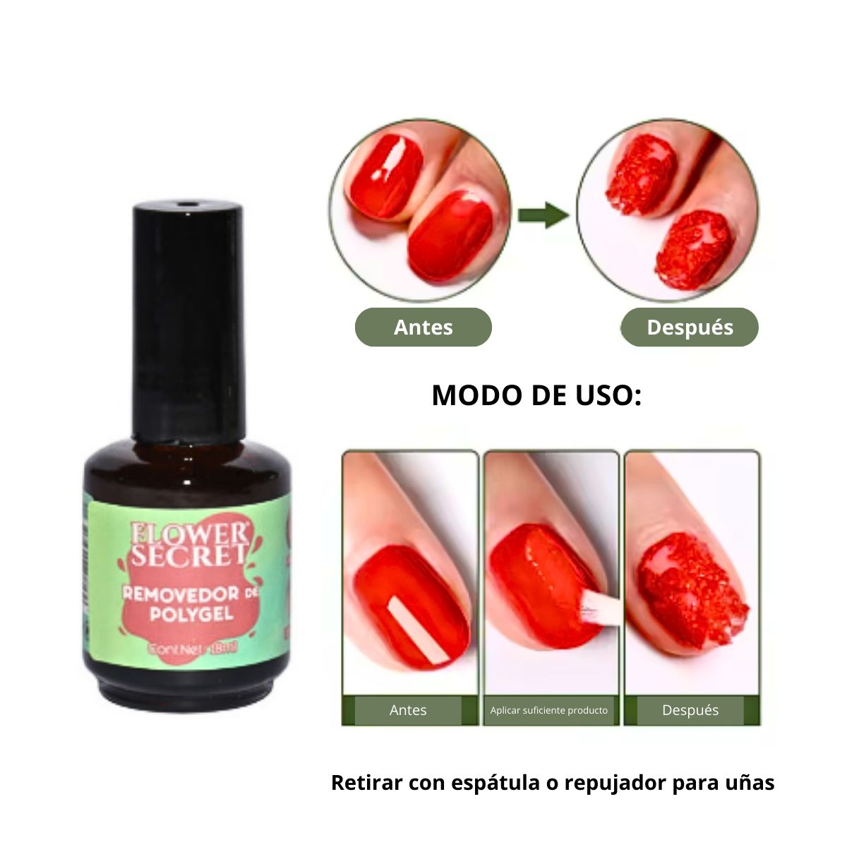 FLOWER SECRET - Removedor De Polygel 18ml Flower Secret