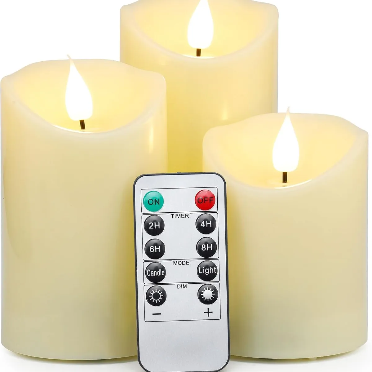 MOVI - Velas Decorativas LED Mica Sin Aroma 3 Unidades