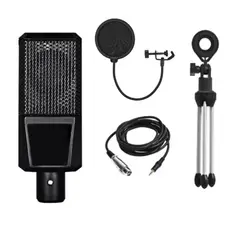 GENERICO - Micrófono Profesional Condensador Studio Con Antipop Y Tripode