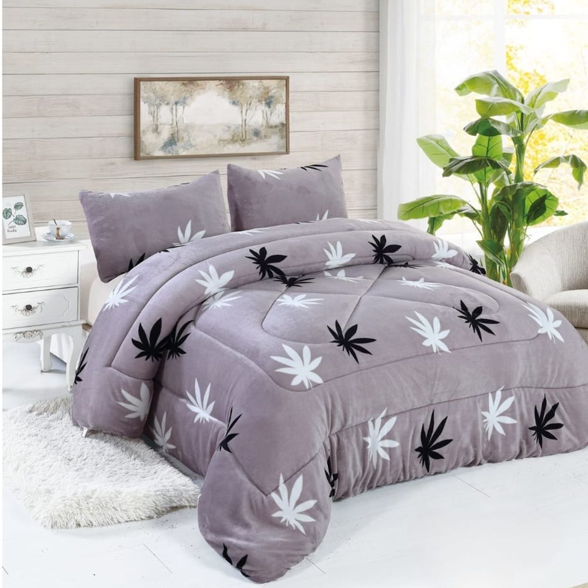 GENERICO - Cubrecama de Invierno Plush con Chiporro 2 p, RS1033