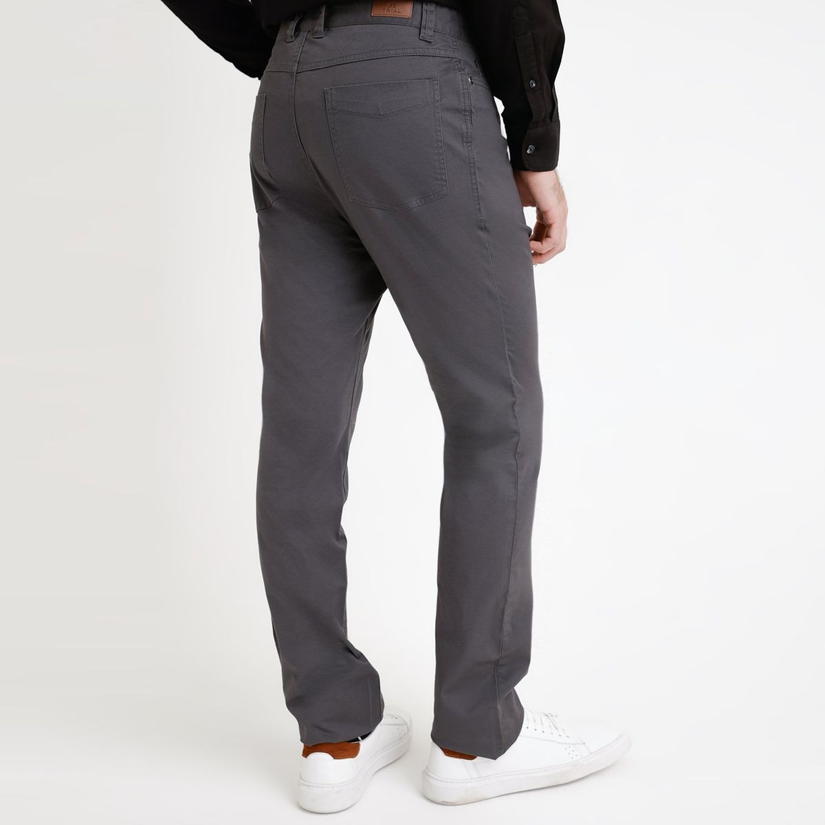 TRIAL - Pantalón Gris Hombre Slim Algodón Liso Vinci Semiformal Trabajo