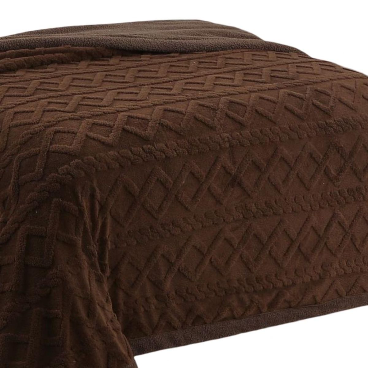 GENERICO - FRAZADA DISEÑO TRENZADO  PLAZA Y MEDIA  200X230 P12