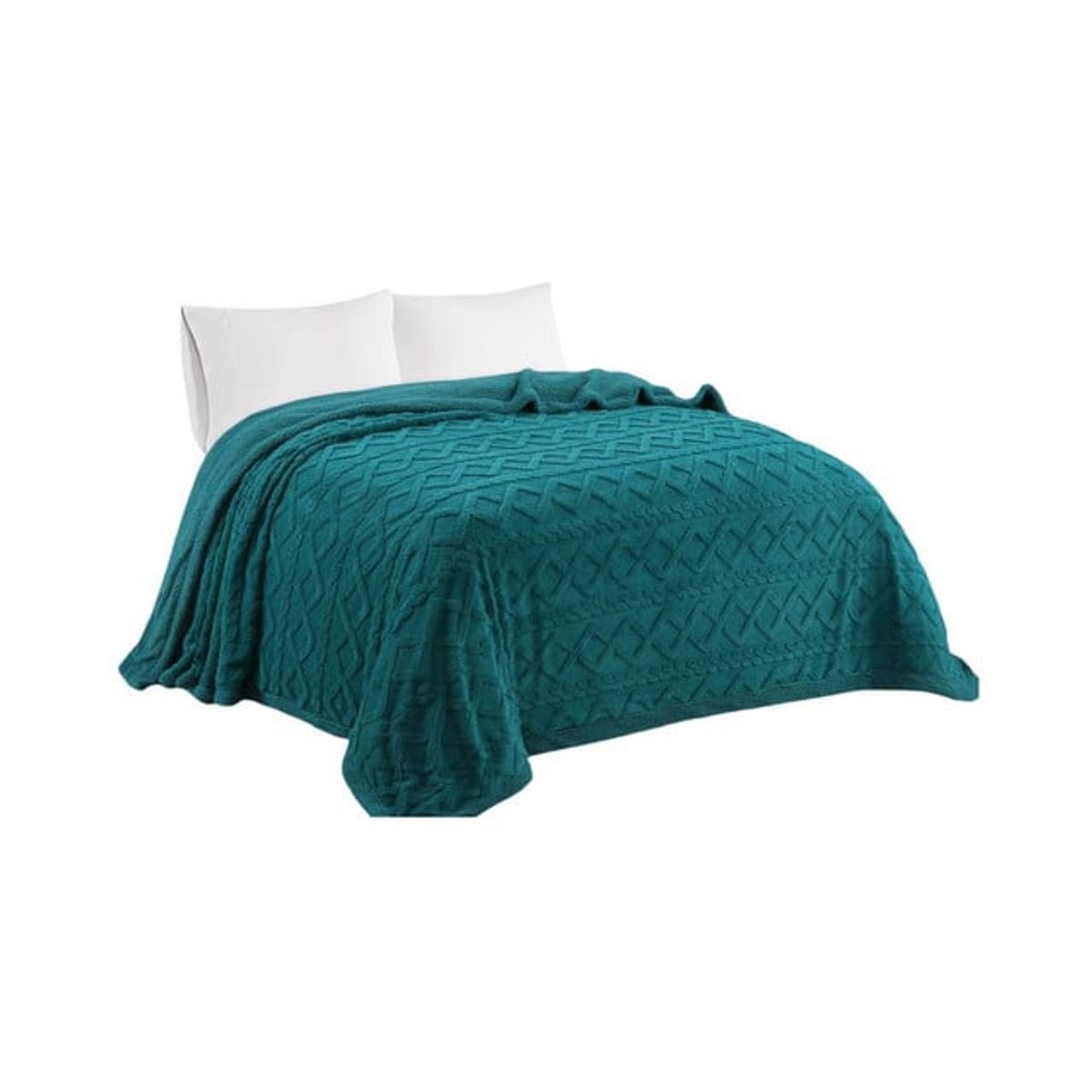 GENERICO - FRAZADA DISEÑO TRENZADO  PLAZA Y MEDIA  200X230 P07