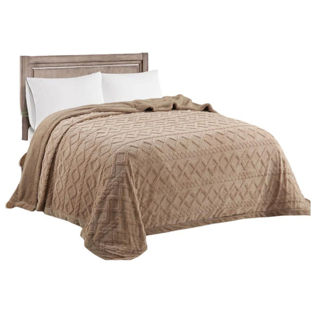 GENERICO - FRAZADA DISEÑO TRENZADO  2 PLAZA  200X230 T06