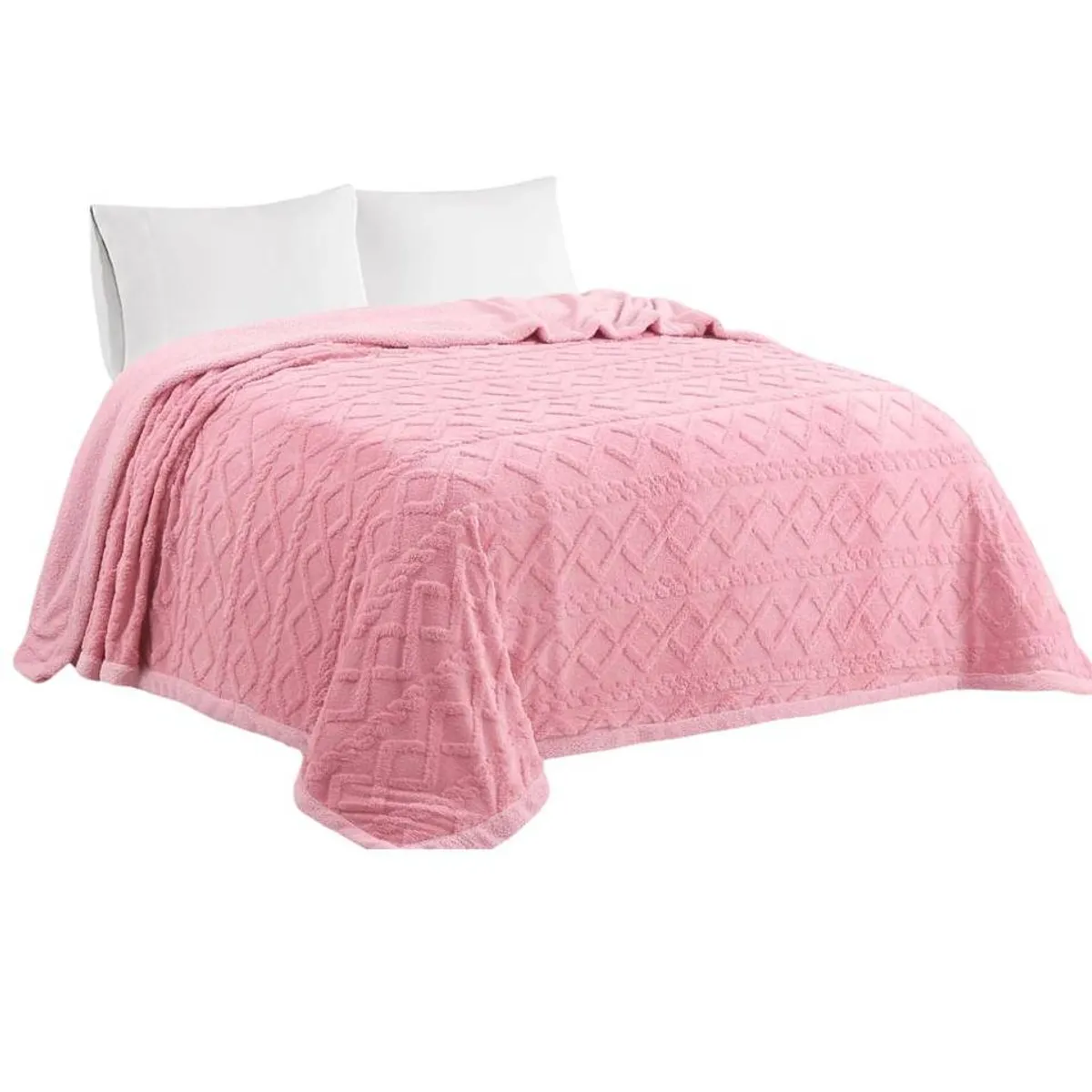 GENERICO - FRAZADA DISEÑO TRENZADO  KING 230 X 250 cm k10