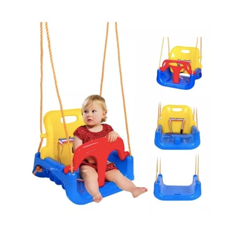 GENERICO - Columpio Silla 3 En 1 Ajustable Portátil Azul