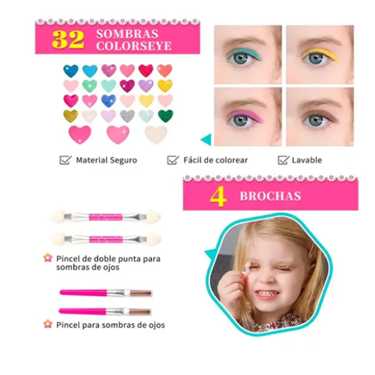 GENERICO - Set De Maquillaje Infantil Unicornio Para Niñas